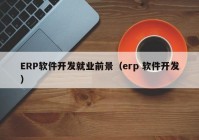 ERP软件开发就业前景（erp 软件开发）